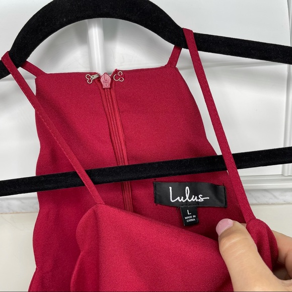 NWT Lulu's Endlessly Endearing Wine Red Dress - Picture 6 of 7